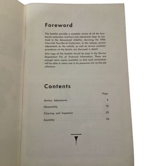 Servicing The 1955 Chevrolet 4 Barrel CARBURETOR Booklet Manual Vintage Green.  - Picture 2 of 8